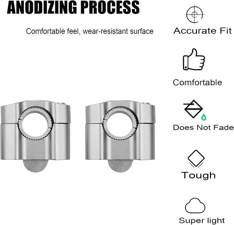 Adsspro Universal Motorcycle 1-1/8"(28mm) 7/8" (22mm) CNC Aluminum Handlebar Handle Risers Adjustable Fat Bar Mount Clamps For EXC KLX KXF YZF CRF XR SX SXF YZ Motorbike Dirt Pit Bike (silver) - Image 5